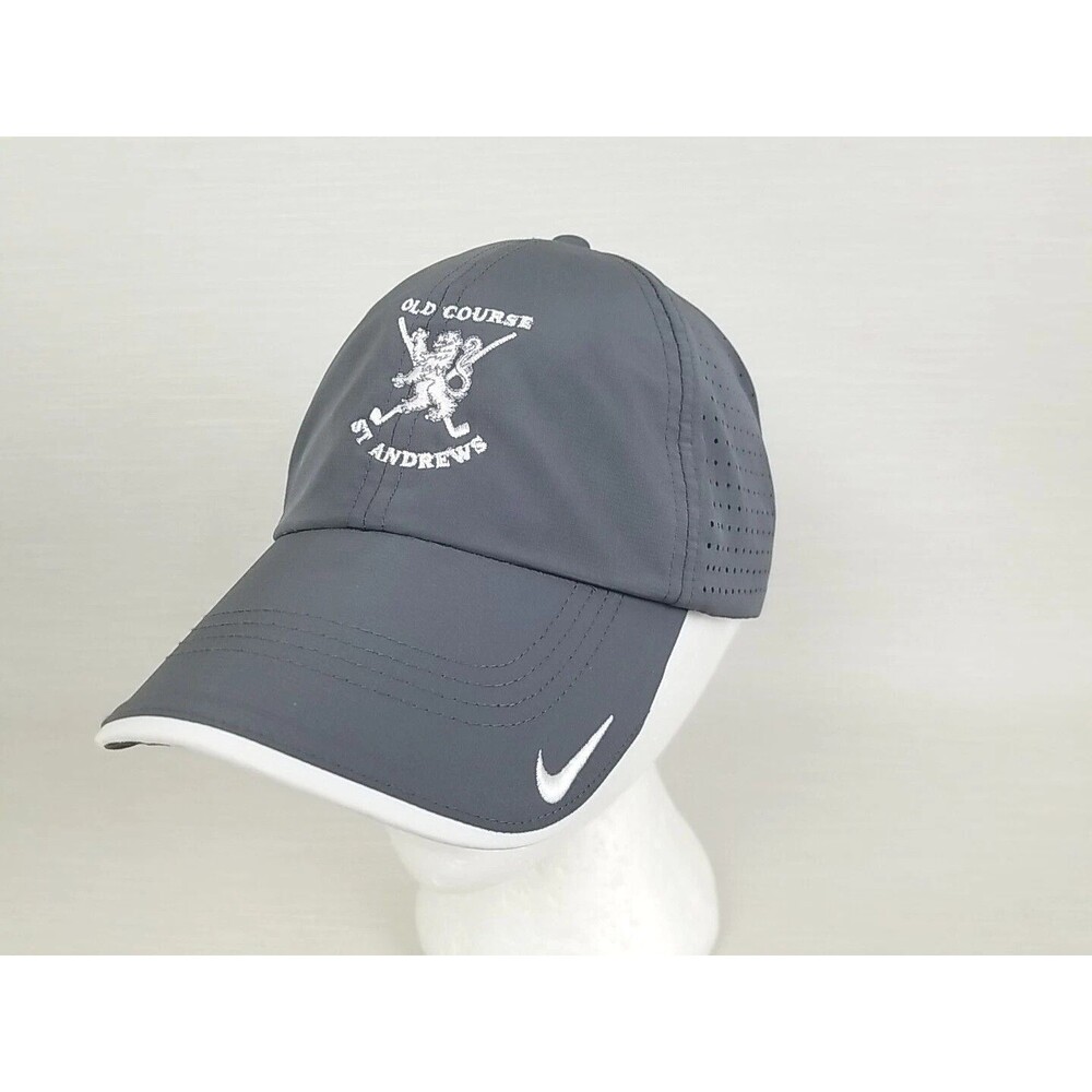 Old Course St Andrews Men's Adjustable Nike Golf Hat Gray EUC
